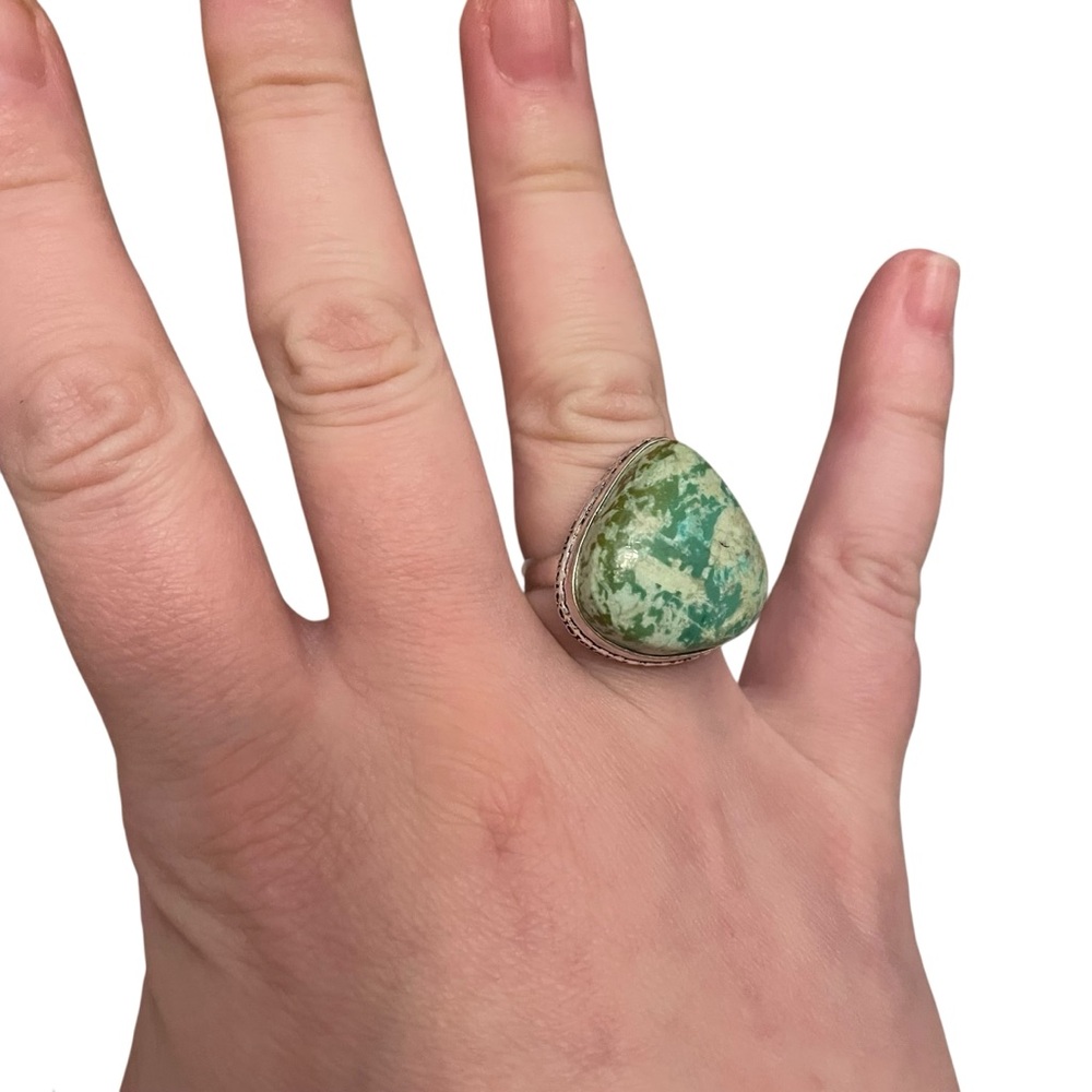 Chrysocolla Gemstone Ring Size 8 - image 6